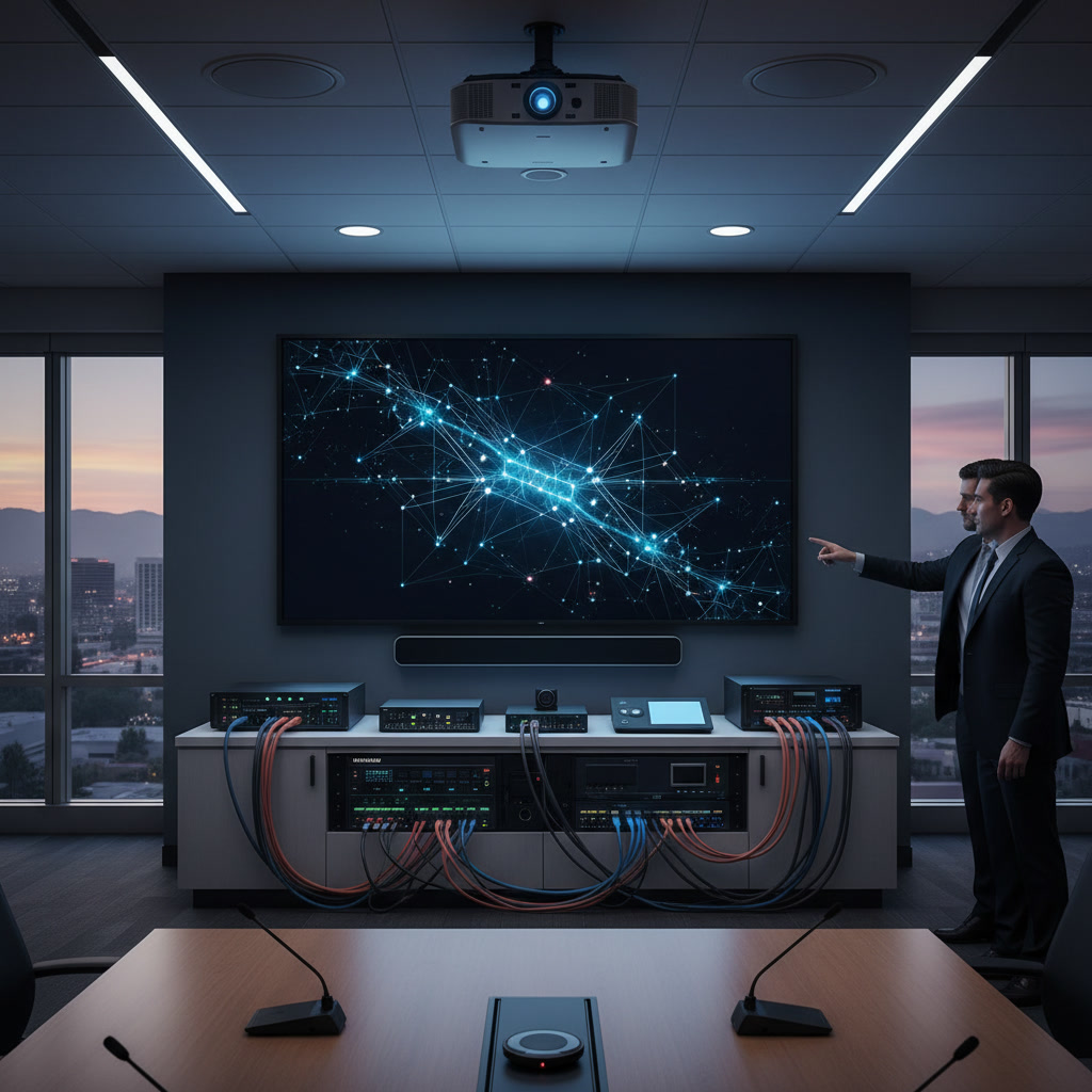 Professional commercial AV installation in Glendale Arizona business conference room
