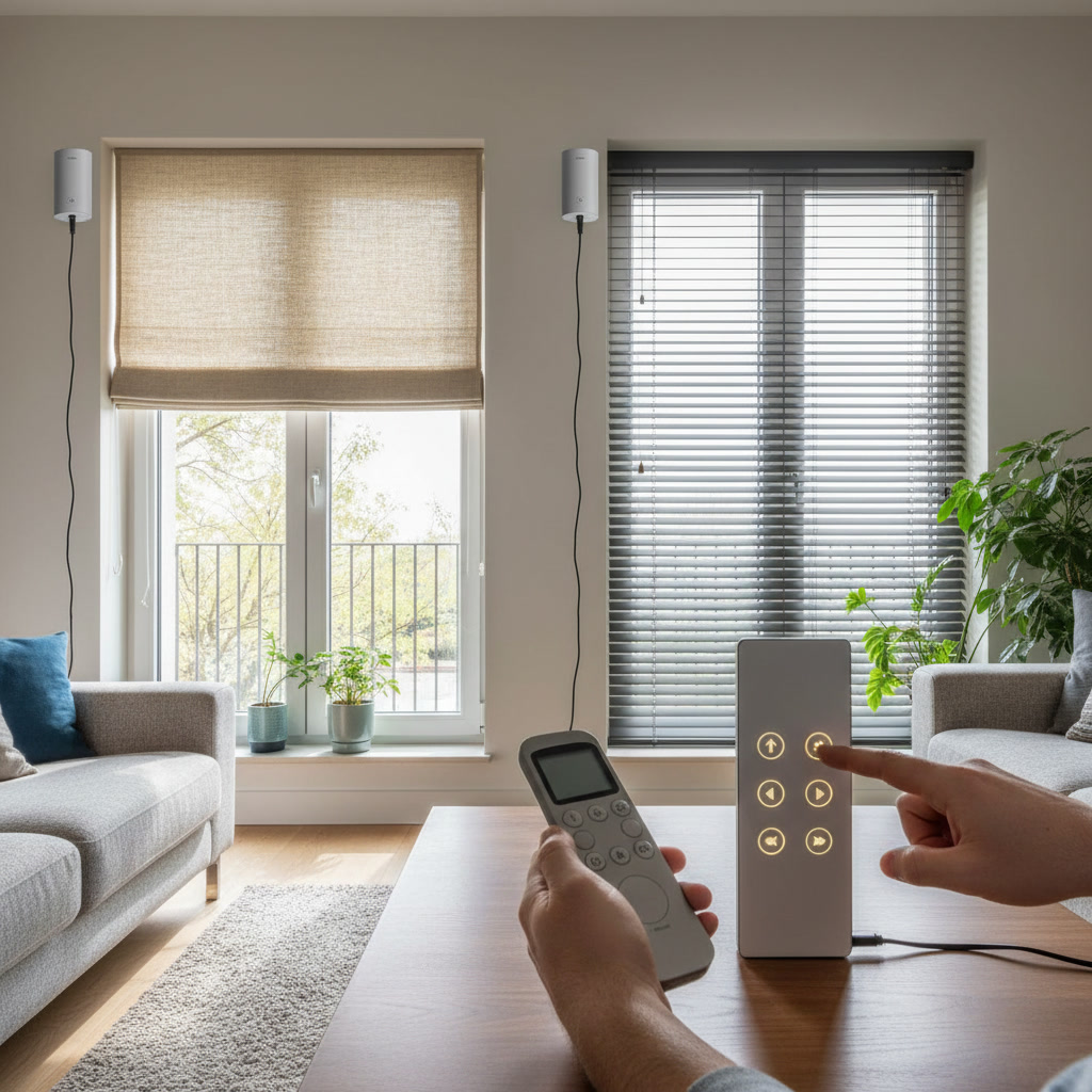 professional installing motorized shade motor mechanism